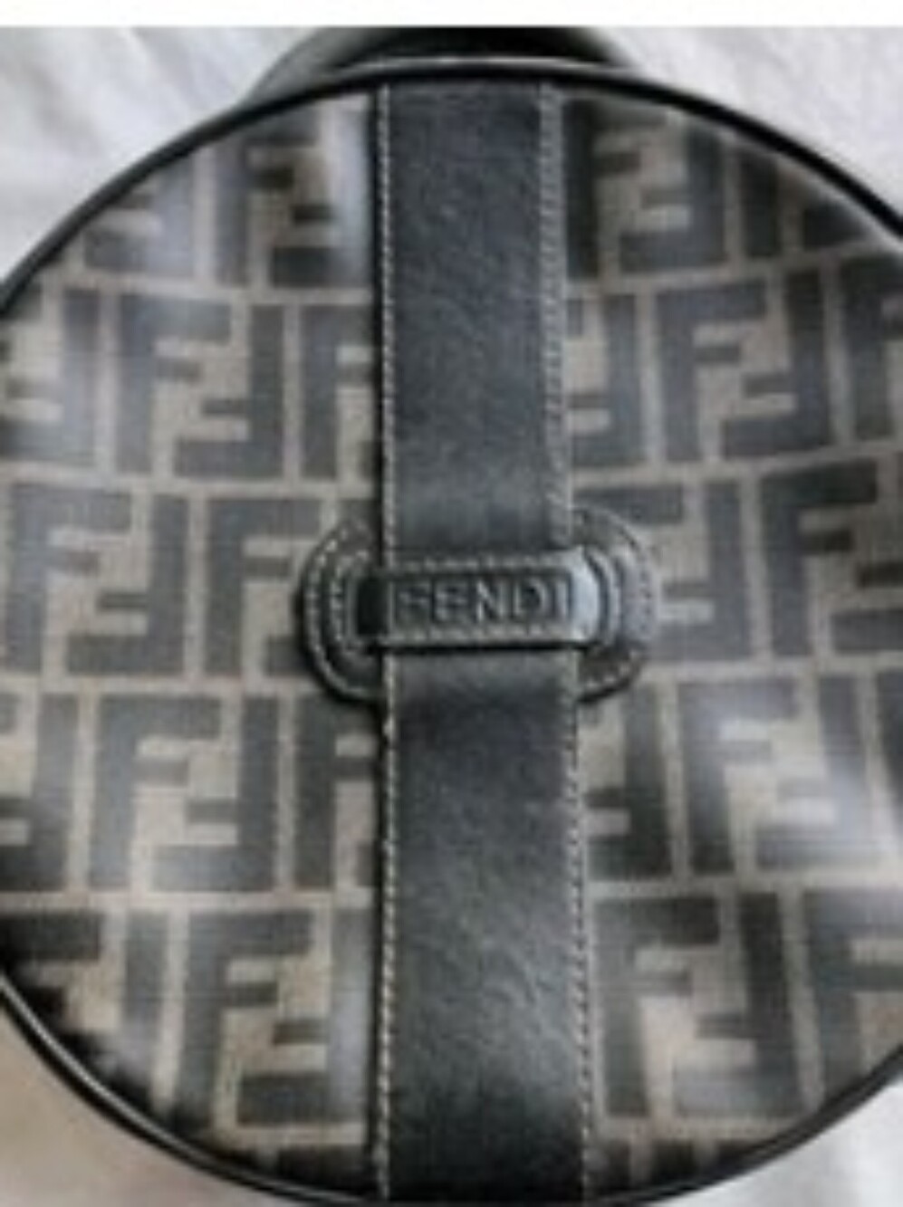 Fendi Brown and Black Logo Round Crossbody Bag